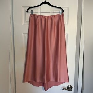Vince Satin Maxi Skirt in Mauve Pink